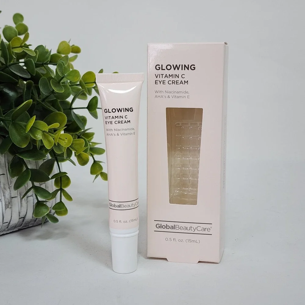 Global Beauty Care Glowing Vitamin C Eye Cream Niacinamide AHAs Vitamin E 0.5 oz